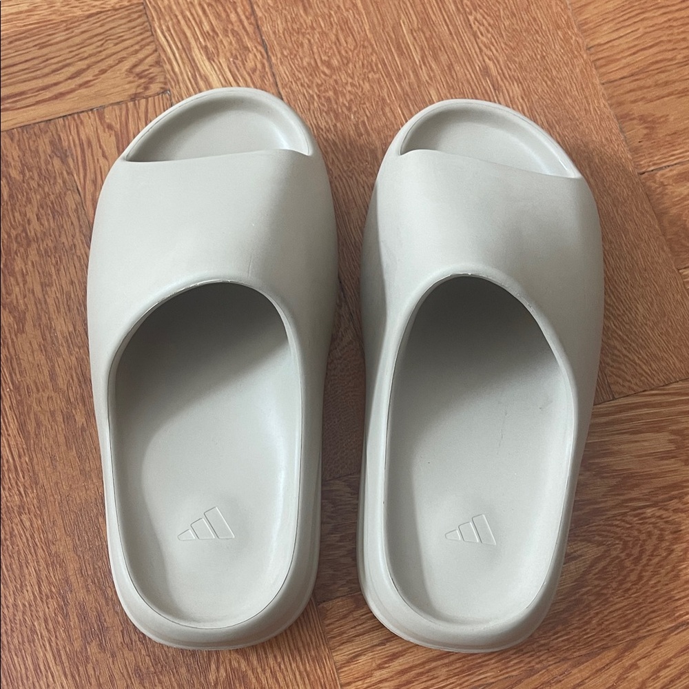 Adidas Light Gray Slide Sandals